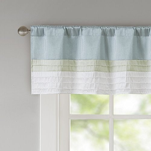 Madison Park Amherst Single Panel Faux Silk Rod Pocket Curtain With Privacy Lining for Living Room, Window Drapes for Bedroom and Dorm, 50x18, Green