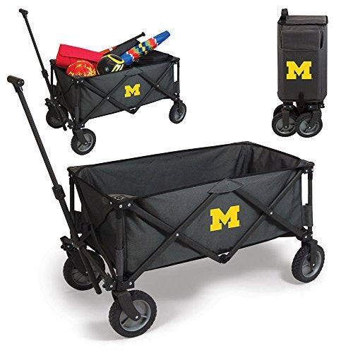 PICNIC TIME NCAA Michigan Wolverines Adventure Wagon Folding Wagon - Wagon Cart - Sport Utility Wagon - Beach Wagon Collapsible