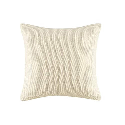 Bree Knit Throw Pillow Cover, Casual Square Decorative Pillow Cover, 20X20 , Ivory