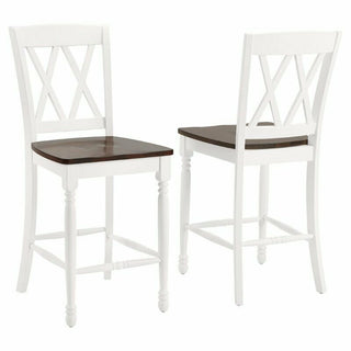 Shelby Counter Stool in Distressed White (Set of 2)