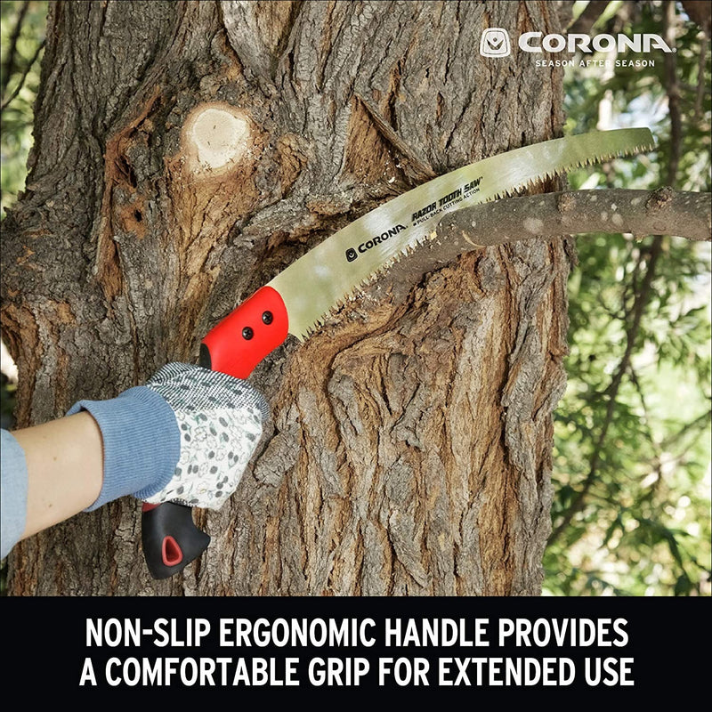 Corona Tools 14-Inch RazorTOOTH Pruning Saw | Tree Saw Designed for Single-Hand Use | Curved Blade Hand Saw | Cuts Branches Up to 8" in Diameter | RS 7395
