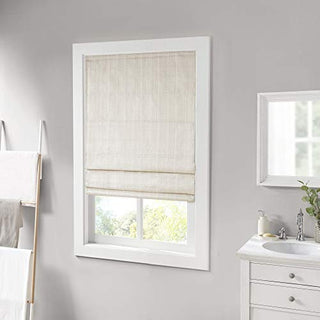 Madison Park Galen Basketweave Cordless Roman Shade, Ivory,  x  in