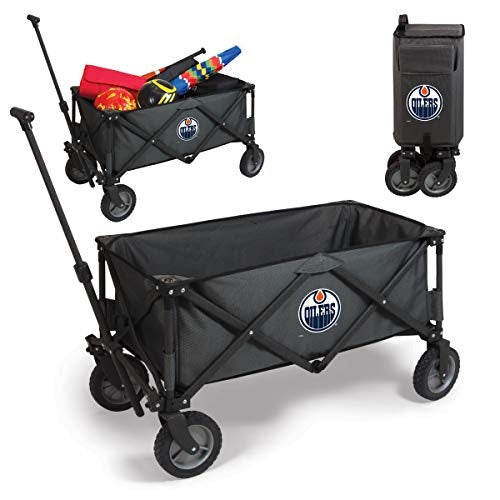 PICNIC TIME NHL Edmonton Oilers Adventure Wagon Folding Wagon - Wagon Cart - Sport Utility Wagon - Beach Wagon Collapsible