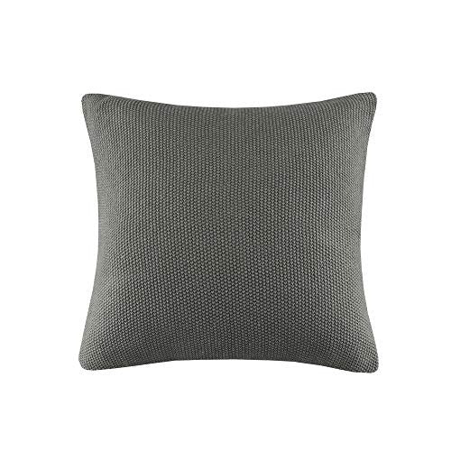 INK+IVY Bree Knit Euro Throw Pillow Cover, Casual Square Decorative Pillow, 26X26, Charcoal