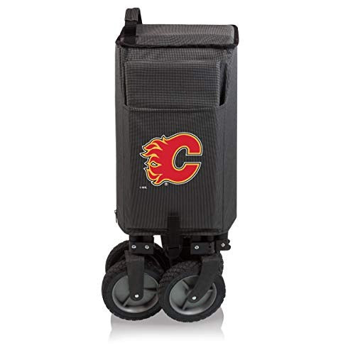 PICNIC TIME NHL Calgary Flames Adventure Wagon Folding Wagon - Wagon Cart - Sport Utility Wagon - Beach Wagon Collapsible