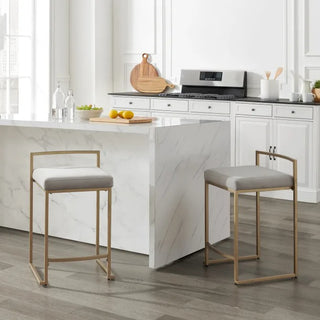 Harlowe Counter Bar Stool, Gray, Set of 2