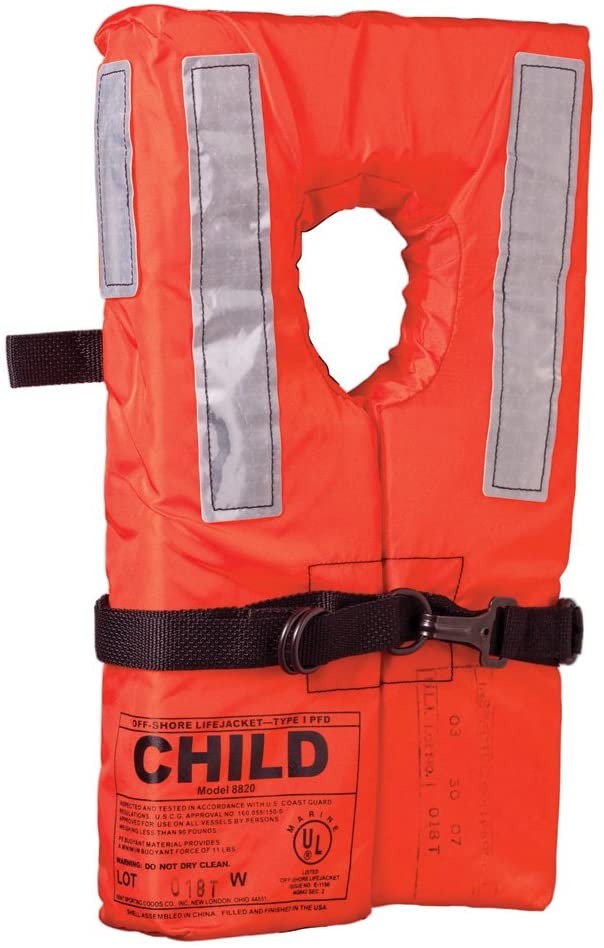 Kent Commercial Type I Collar Style Life Jacket, Adult Over 90 Pounds, Orange