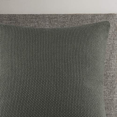 Bree Knit Throw Pillow Cover, Casual Square Decorative Pillow Cover, 20X20 , Charcoal