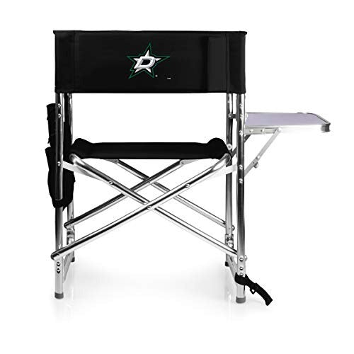 PICNIC TIME NHL Dallas Stars Sports Chair with Side Table - Beach Chair - Camp Chair for Adults