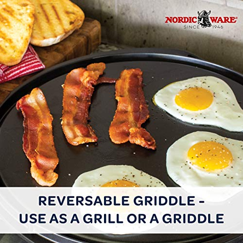 Nordic Ware Pro Cast Flattop Reversible Round Grill Griddle, 12-Inch