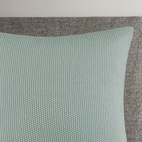 INK+IVY Bree Knit Euro Throw Pillow Cover, Casual Square Decorative Pillow, 26X26, Aqua
