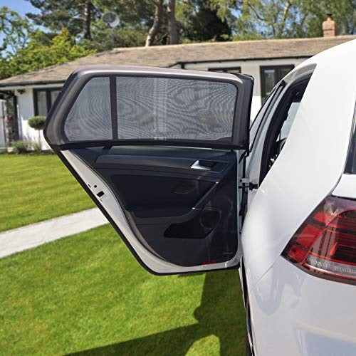 Wagan IN6009 Easy Air Auto Screen Car Side Window Sun Shade Car Rear Side Window Sunshades Breathable Mesh Baby Sun Shade Protects Kids from Sun Glare and UV Rays- 2 Pack (Small)