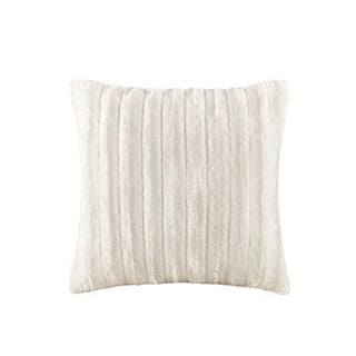 Madison Park Duke Faux Fur Throw Pillow, Champagne, 20x20