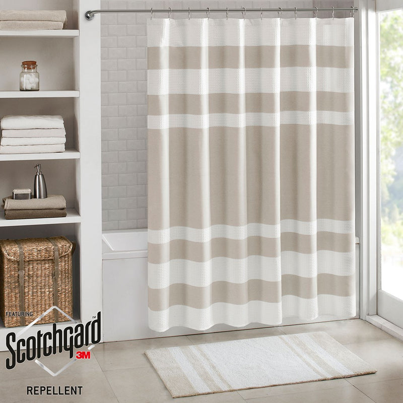 Home Outfitters Taupe  Shower Curtain 72x72", Shower Curtain for Bathrooms, Classic