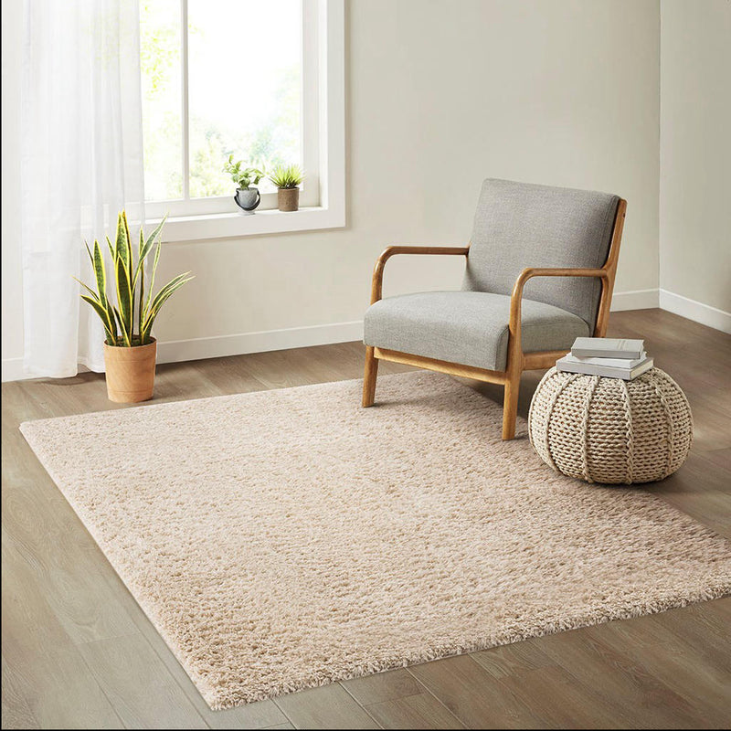 Home Outfitters Cream Omega Shag Cream Area Rug Scatter: 2&