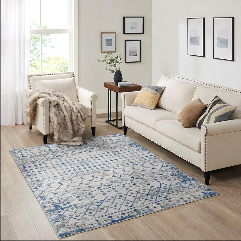 Home Outfitters Blue/Cream Adel Moroccan Area Rug 4x6&