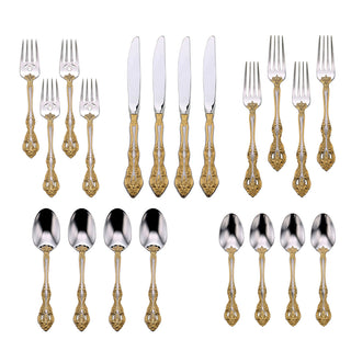 Oneida Golden Michelangelo 20 Piece Fine Flatware Set, Service for 4
