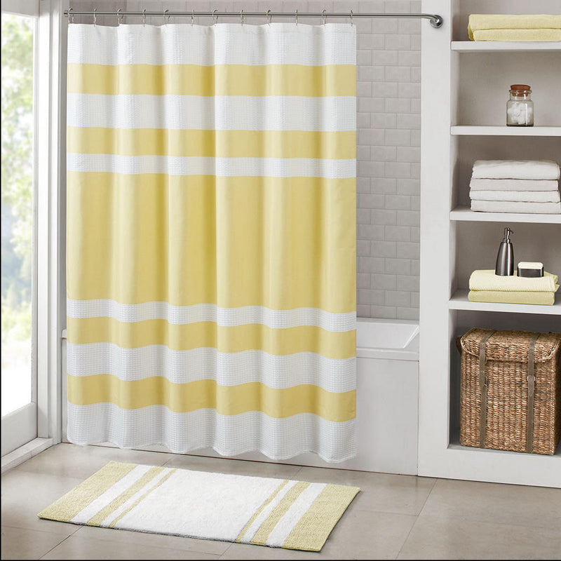 Home Outfitters Yellow  Shower Curtain 72x72", Shower Curtain for Bathrooms, Modern/Contemporary
