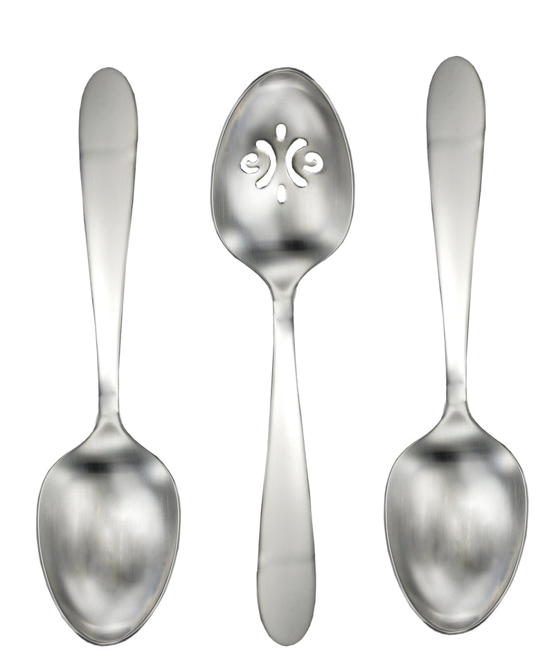 Oneida Vale Everyday Flatware Serve Spoons, Set of 3