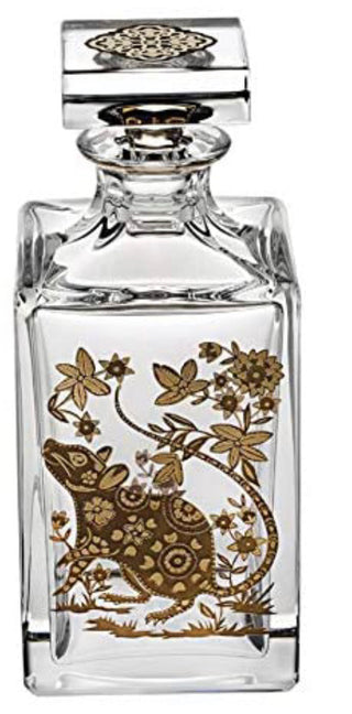 Vista Alegre Golden Whisky Decanter With Gold Rat
