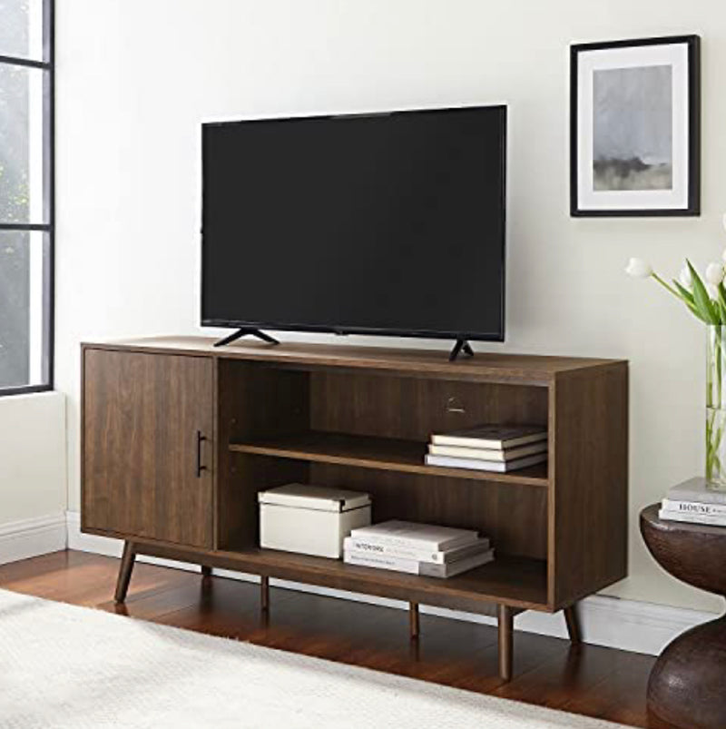 Crosley Lucas 58" Wooden Mid-Century Modern TV Stand in Brown