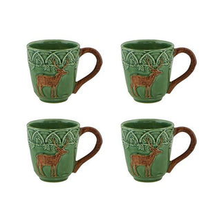 Bordallo Pinheiro Woods Mug Deer, Set of 4