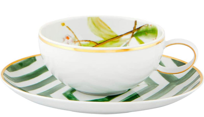 Vista Alegre Amazonia Porcelain Tea Cup and Saucer - Set of 4