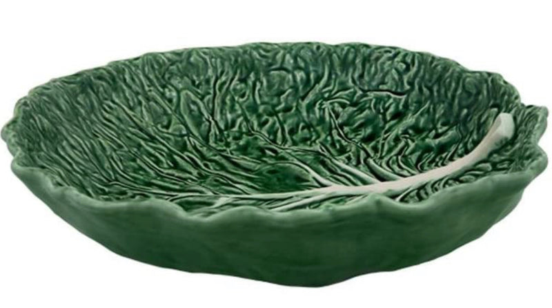 Bordallo Pinheiro Green Cabbage Earthenware Oval Salad Bowl