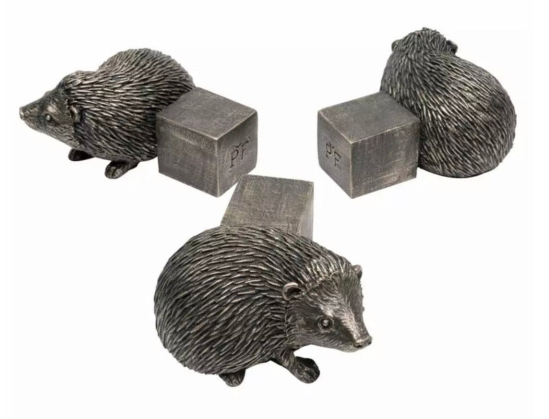 Jardinopia Set of 3 Hedgehog Plant Pot Feet - Animal Potted Plant Risers, Bronze Finish