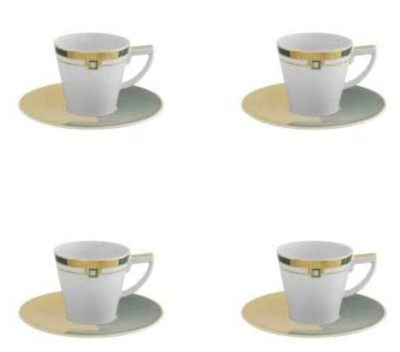 Vista Alegre Emerald Espresso Cup with Saucer, Set of 4