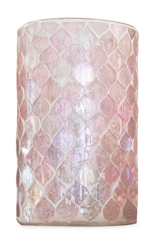 Anaya Iridescent Diamond Mosaic Glass Candle Votive & Vase - Small