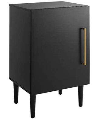 Crosley Furniture Everett Mid-Century Modern Record Player Stand, Matte Black