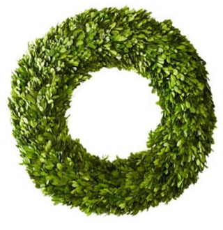 Wreath Faux Florals and Preserved Boxwood, 24-Inch