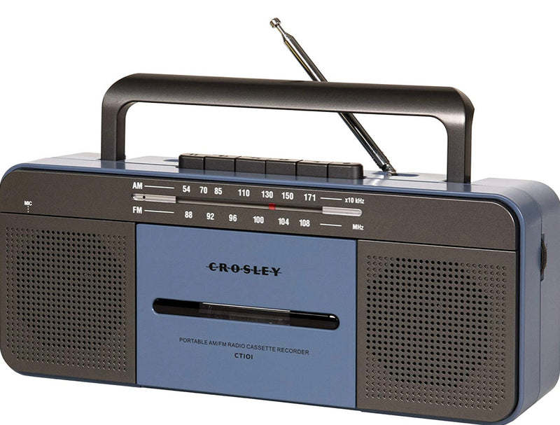 Crosley CT101A-BL Portable Bluetooth Cassette Player with AM/FM Radio, Blue