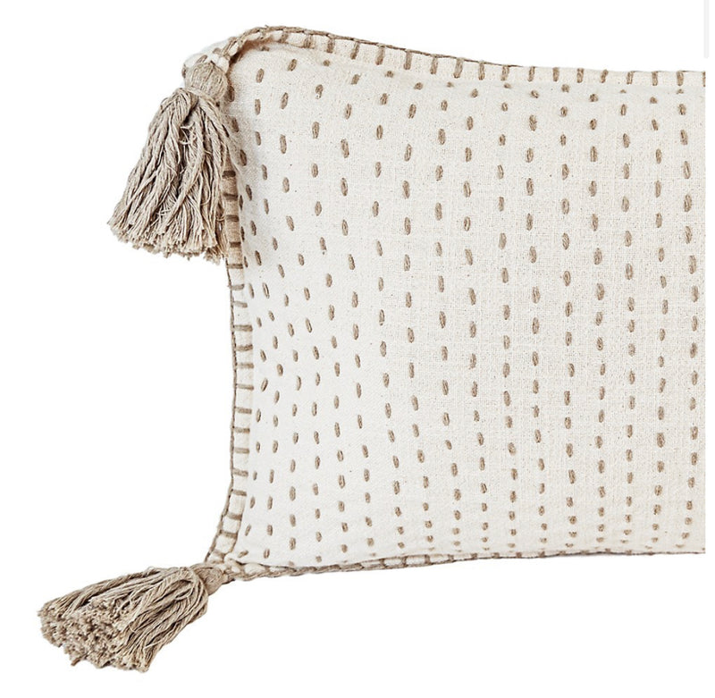 Anaya Hand Quilted Tassel Pillow