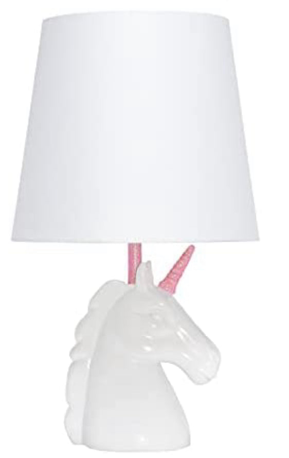 Simple Designs LT1078-PNK Table Lamp, Pink/White