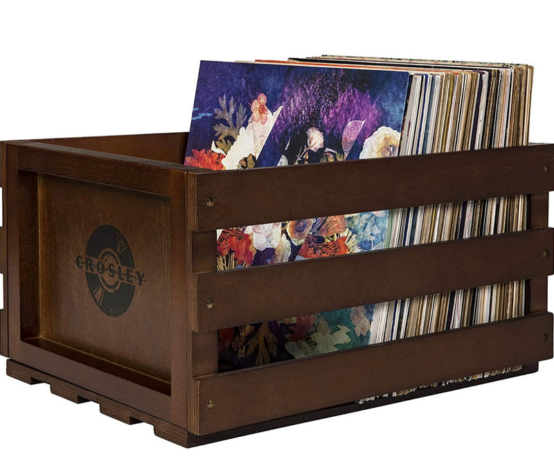 Crosley AC1004A-MA Record Storage Crate Holds up to 75 Albums, Mahogany