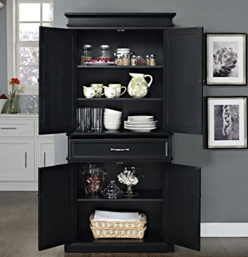 Crosley Furniture Parsons Pantry Cabinet, Black