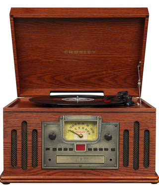 Crosley CR704B-PA Musician 3-Speed Turntable with Radio, CD/Cassette Player, Aux-in and Bluetooth, Paprika