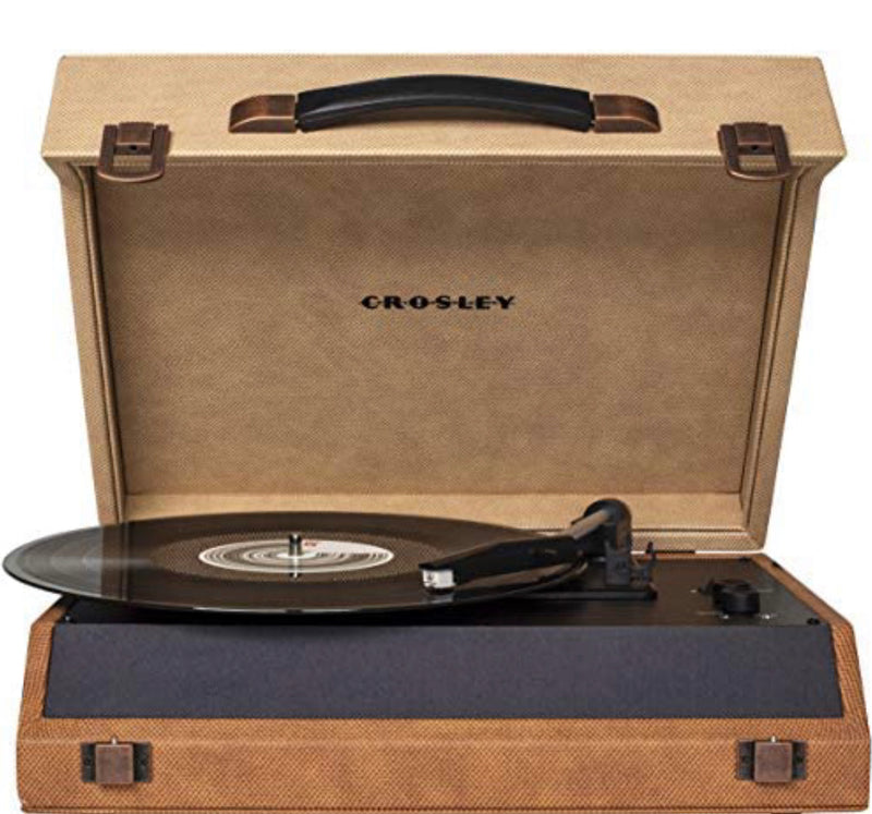 Crosley CR8018A-DD Momento Vintage Bluetooth 3-Speed Suitcase Turntable, Desert