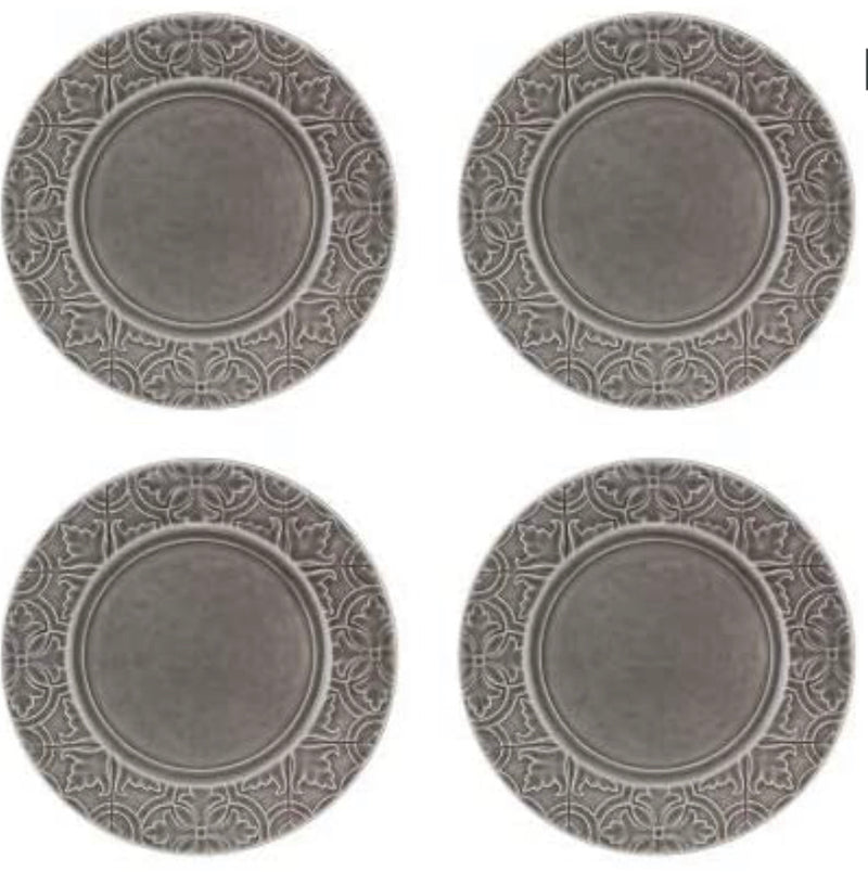 Bordallo Pinheiro RUA Nova Dinner Plate Anthracite, Set of 4