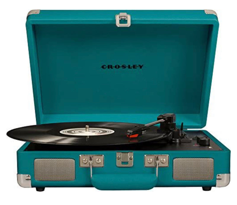 Crosley Cruiser Deluxe Vintage 3-Speed Bluetooth Suitcase Turntable, Teal