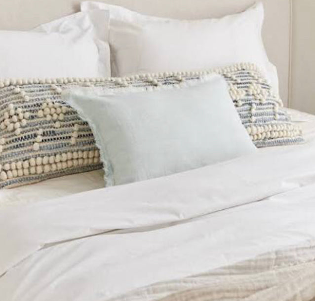 Anaya Soft Linen Pillow-Light Blue, Large