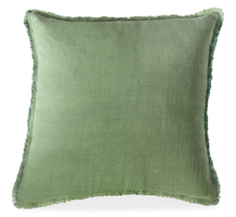 Anaya Green Cross-Dye Soft Linen Pillow-Medium