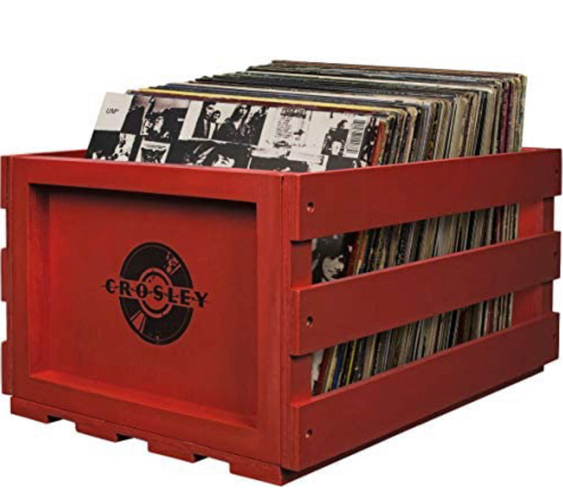 Crosley AC1004A-RE Record Storage Crate Holds up to 75 Albums, Red