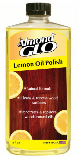 Almond Glo 3-Pack Lemon Oil Polish, 16 oz -Natural Lemon Scented Wood Cleaner & Furniture Polish, Cleans, Renews, Restores & Rejuvenates Wood Surfaces