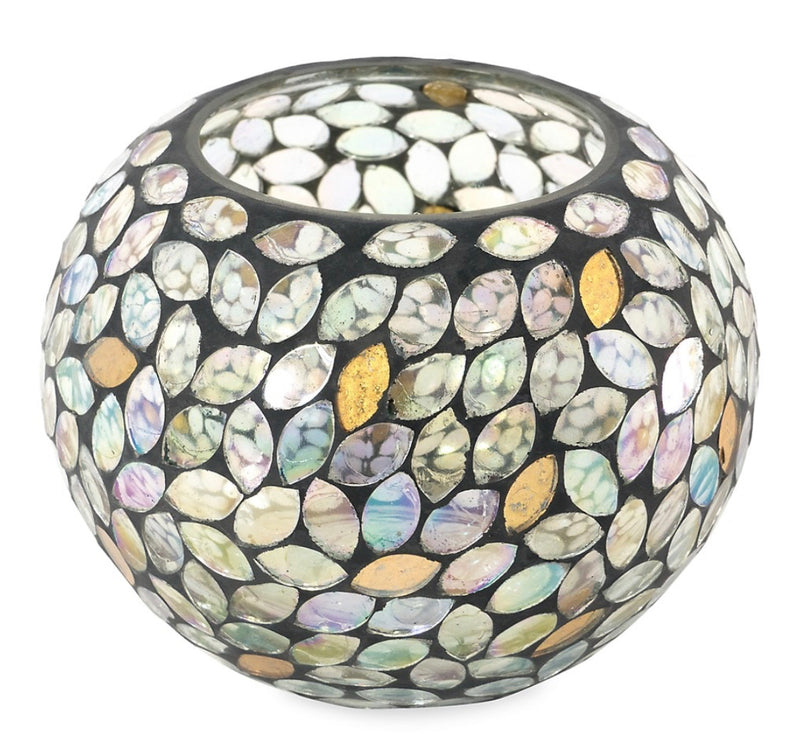 Anaya Petal Mosaic Glass Candle Votive & Vase -5”