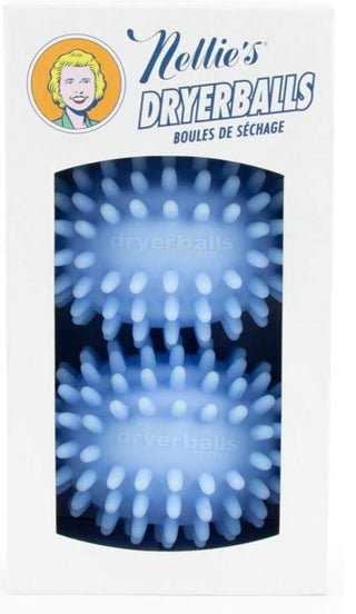 Nellie's Blue Dryerballs - 2 per Package - Reduces Drying Time and Wrinkles, Softens Clothes Naturally, Non-Toxic
