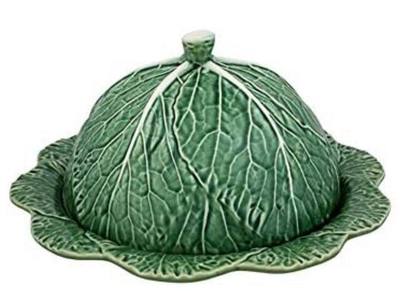 Bordallo Pinheiro Green Cabbage Earthenware Round Cheese Tray