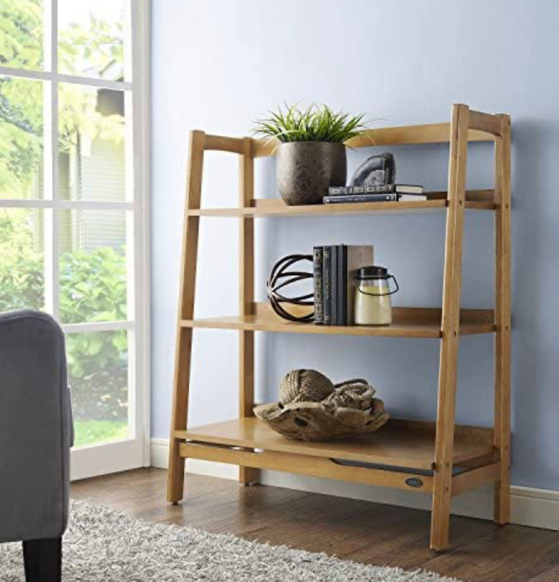 Crosley Furniture Landon Wide Etagere Bookcase, Acorn